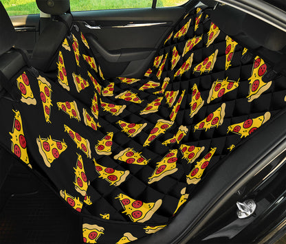 Black Pizza Pattern Print Pet Car Back Seat Cover