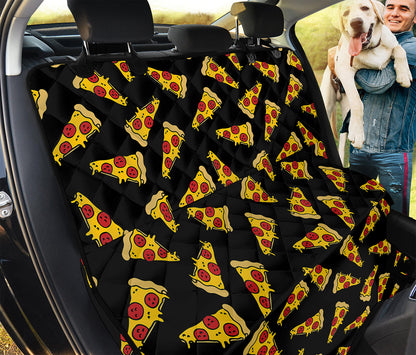 Black Pizza Pattern Print Pet Car Back Seat Cover
