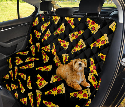 Black Pizza Pattern Print Pet Car Back Seat Cover