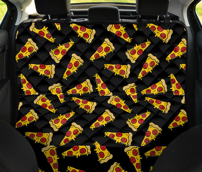 Black Pizza Pattern Print Pet Car Back Seat Cover