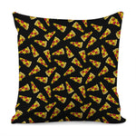 Black Pizza Pattern Print Pillow Cover