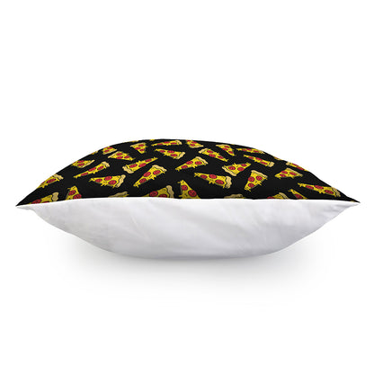 Black Pizza Pattern Print Pillow Cover