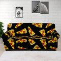 Black Pizza Pattern Print Sofa Cover