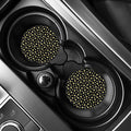 Black Plumeria Flower Pattern Print Car Coasters
