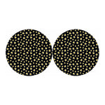 Black Plumeria Flower Pattern Print Car Coasters