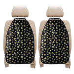 Black Plumeria Flower Pattern Print Car Seat Organizers