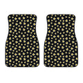 Black Plumeria Flower Pattern Print Front Car Floor Mats