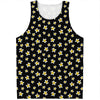 Black Plumeria Flower Pattern Print Men's Tank Top