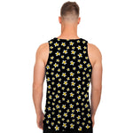 Black Plumeria Flower Pattern Print Men's Tank Top