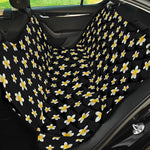 Black Plumeria Flower Pattern Print Pet Car Back Seat Cover