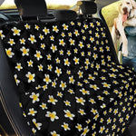 Black Plumeria Flower Pattern Print Pet Car Back Seat Cover