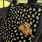 Black Plumeria Flower Pattern Print Pet Car Back Seat Cover