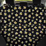 Black Plumeria Flower Pattern Print Pet Car Back Seat Cover