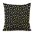 Black Plumeria Flower Pattern Print Pillow Cover
