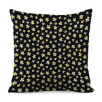 Black Plumeria Flower Pattern Print Pillow Cover