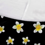 Black Plumeria Flower Pattern Print Sofa Cover