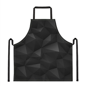 Black Polygonal Geometric Print Apron