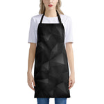 Black Polygonal Geometric Print Apron