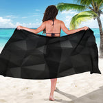 Black Polygonal Geometric Print Beach Sarong Wrap