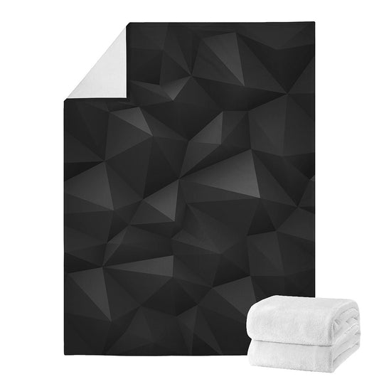 Black Polygonal Geometric Print Blanket