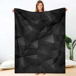 Black Polygonal Geometric Print Blanket