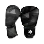 Black Polygonal Geometric Print Boxing Gloves