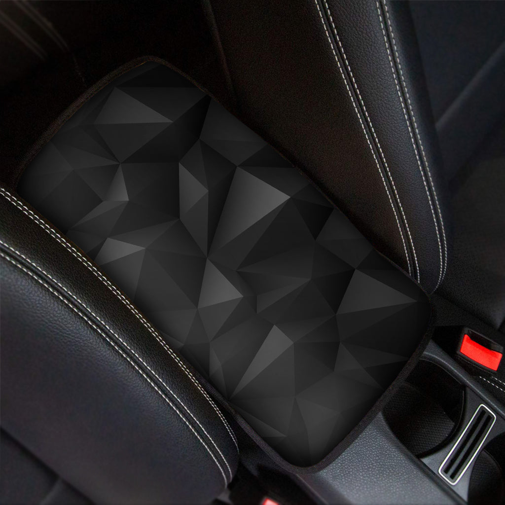 Black Polygonal Geometric Print Car Center Console Cover