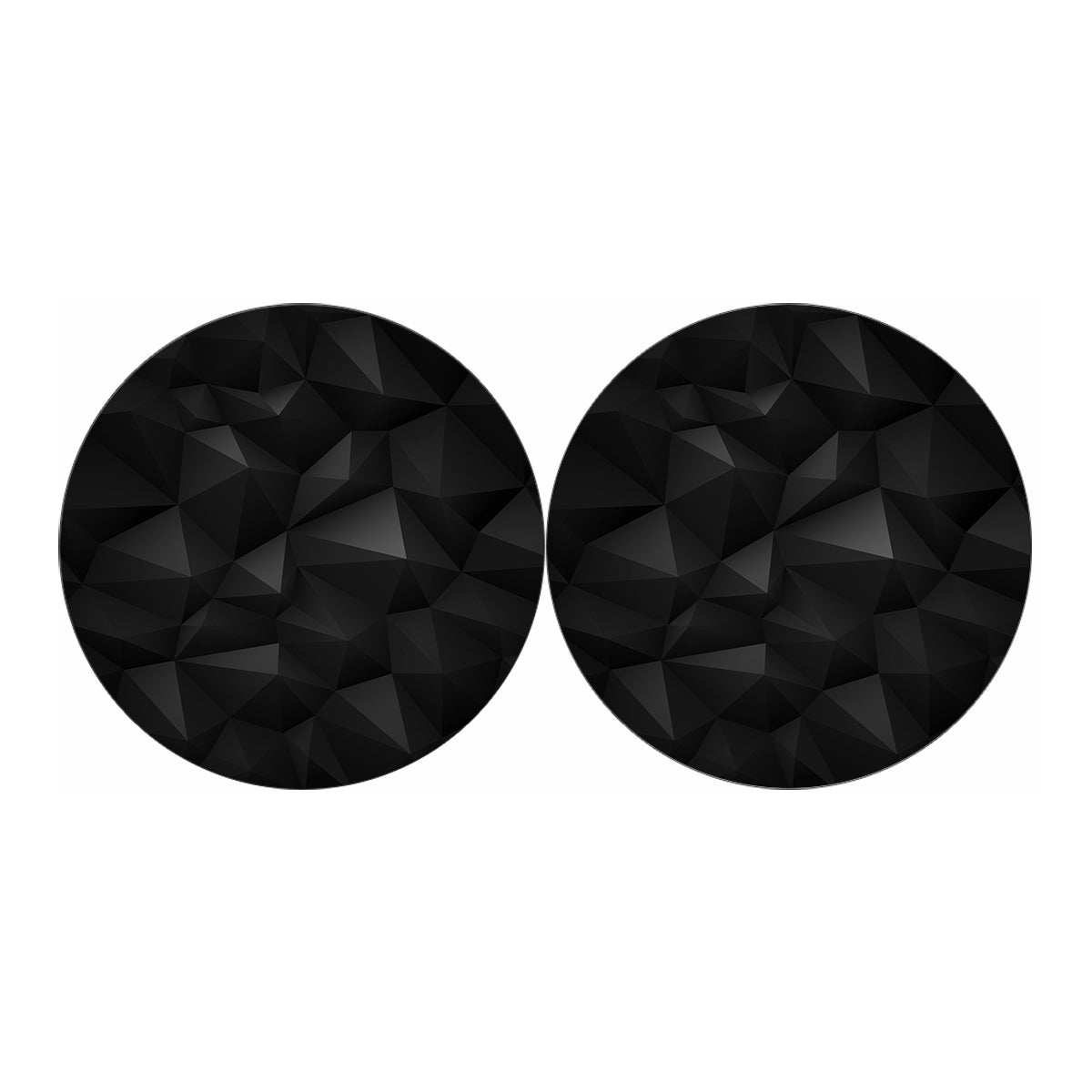 Black Polygonal Geometric Print Car Coasters