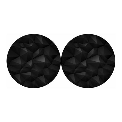 Black Polygonal Geometric Print Car Coasters