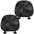 Black Polygonal Geometric Print Car Headrest Covers