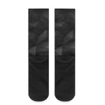 Black Polygonal Geometric Print Crew Socks