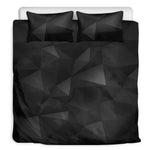 Black Polygonal Geometric Print Duvet Cover Bedding Set