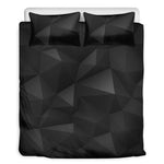 Black Polygonal Geometric Print Duvet Cover Bedding Set