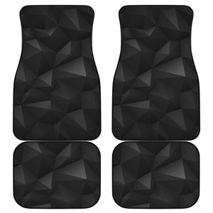 Black Polygonal Geometric Print Front and Back Car Floor Mats