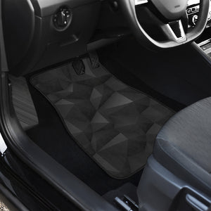 Black Polygonal Geometric Print Front and Back Car Floor Mats