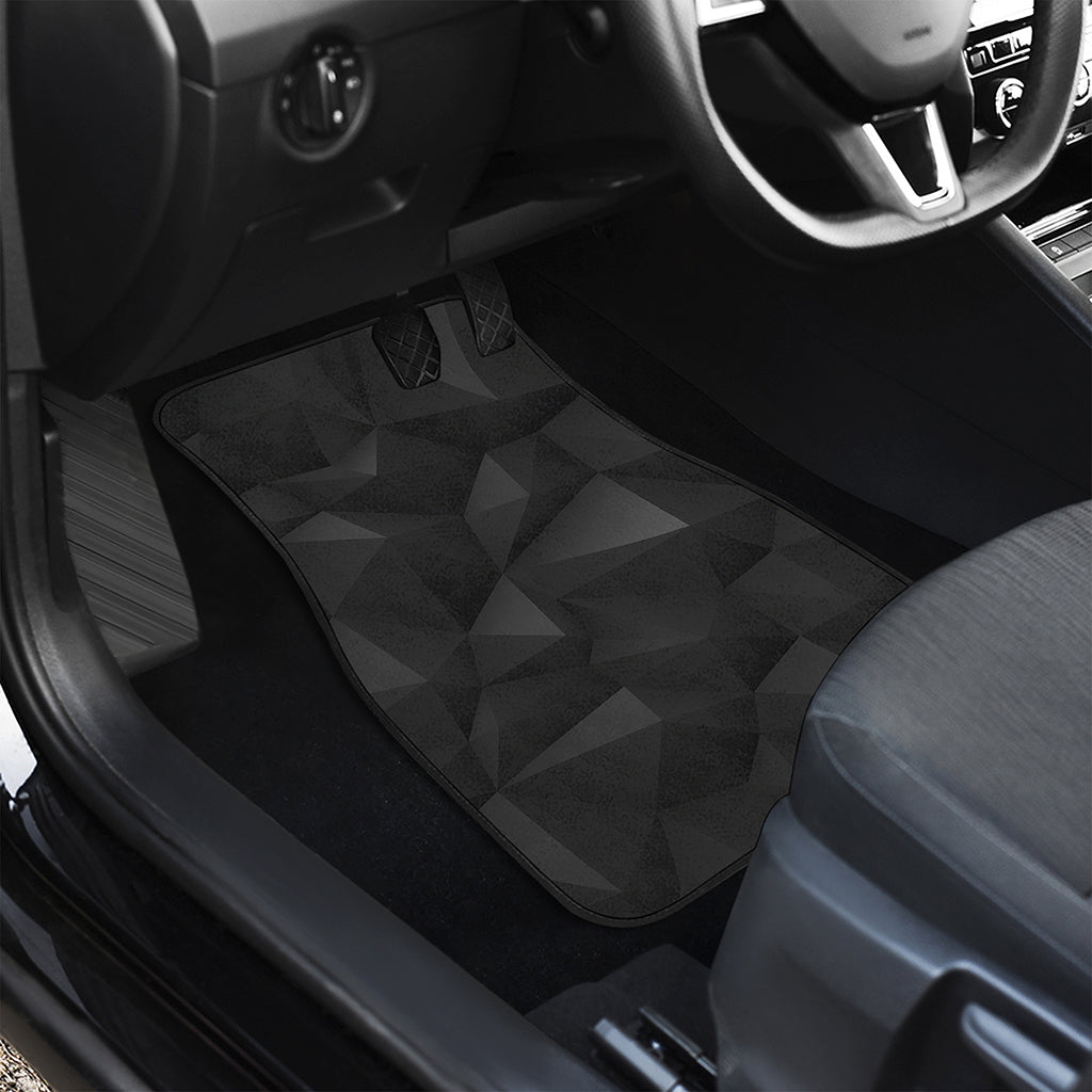 Black Polygonal Geometric Print Front Car Floor Mats