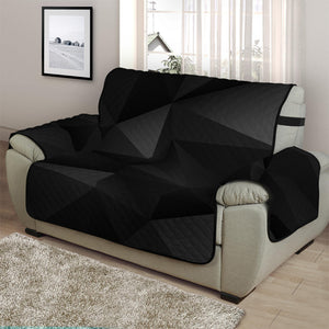 Black Polygonal Geometric Print Half Sofa Protector