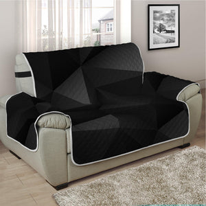 Black Polygonal Geometric Print Half Sofa Protector