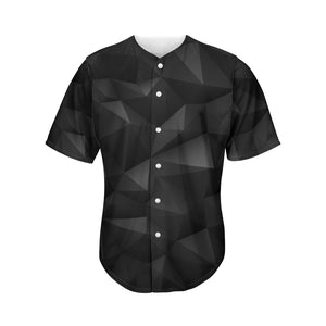 Black Polygonal Geometric Print Men's Baseball Jersey