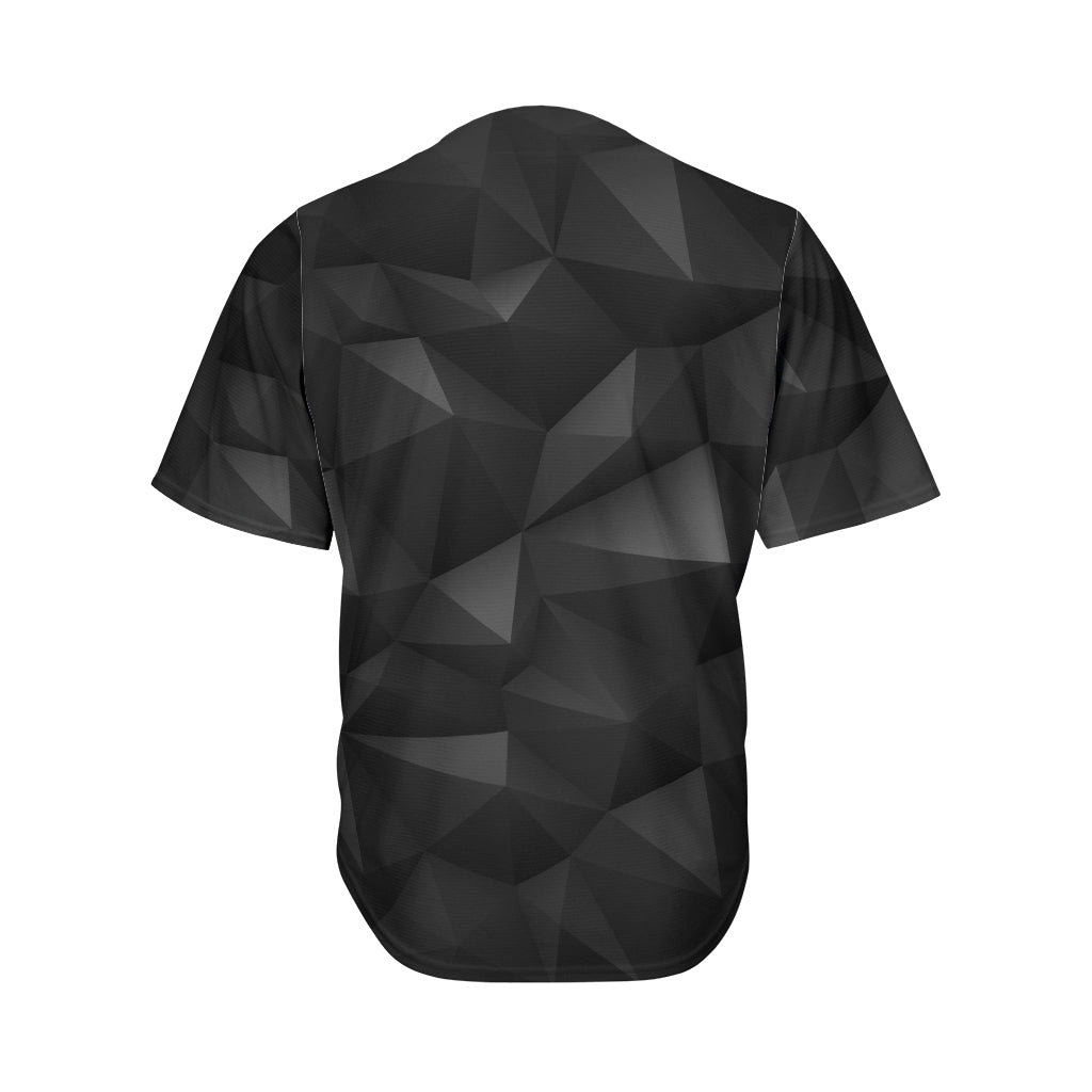 Black Polygonal Geometric Print Men's Baseball Jersey