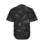 Black Polygonal Geometric Print Men's Baseball Jersey