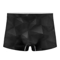 Black Polygonal Geometric Print Men's Boxer Briefs