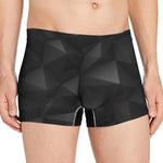 Black Polygonal Geometric Print Men's Boxer Briefs