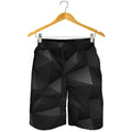 Black Polygonal Geometric Print Men's Shorts