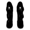 Black Polygonal Geometric Print Muay Thai Shin Guards
