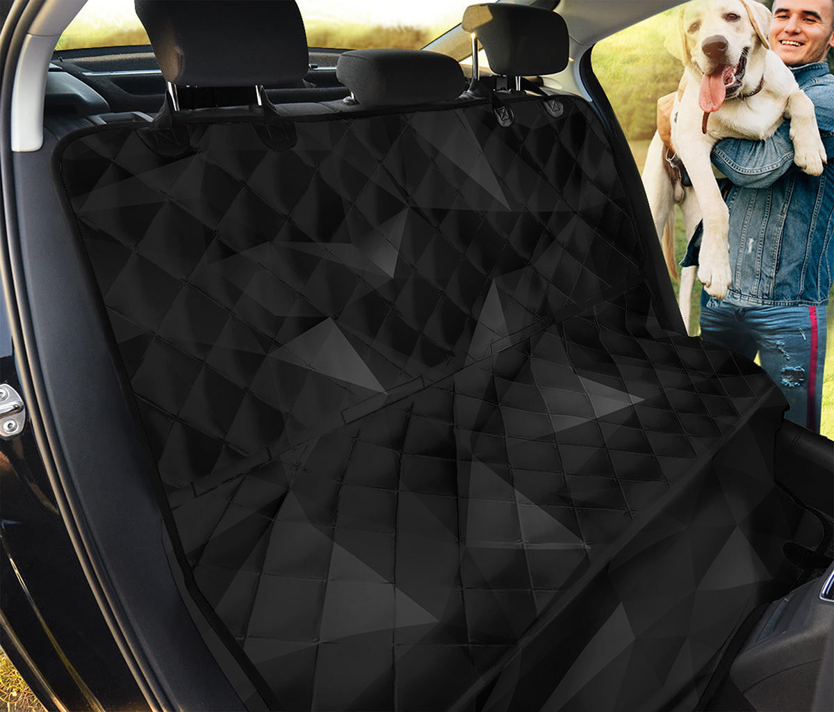 Black Polygonal Geometric Print Pet Car Back Seat Cover