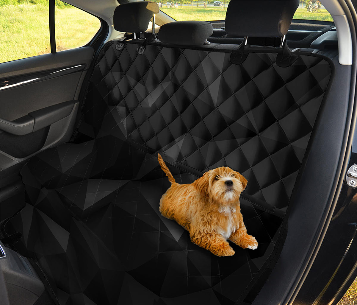 Black Polygonal Geometric Print Pet Car Back Seat Cover