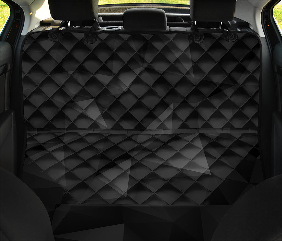 Black Polygonal Geometric Print Pet Car Back Seat Cover