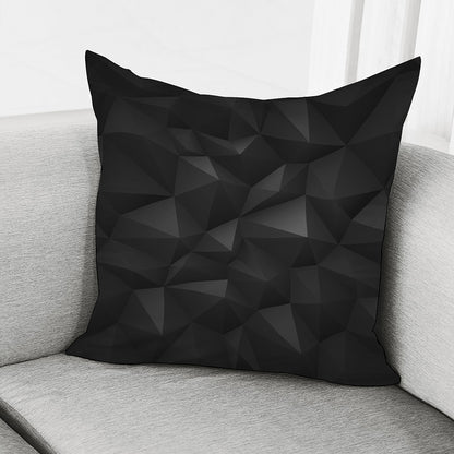 Black Polygonal Geometric Print Pillow Cover