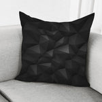 Black Polygonal Geometric Print Pillow Cover